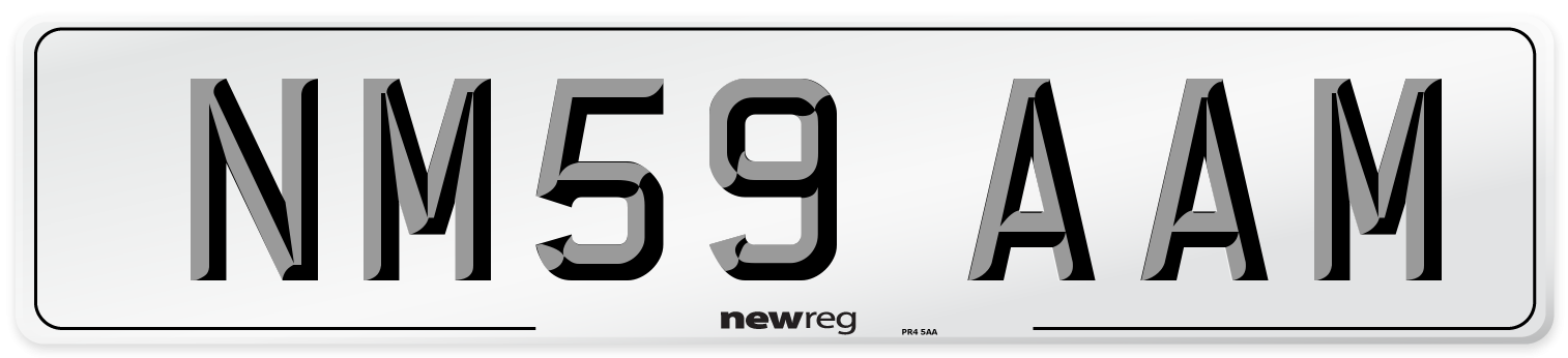 NM59 AAM Number Plate from New Reg
